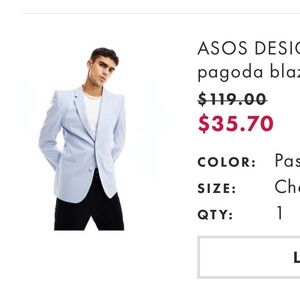 ASOS Design Light Blue Blazer